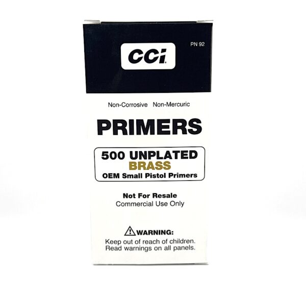 CCI  #500 UNPLATED SMALL PISTOL PRIMERS 2000CT