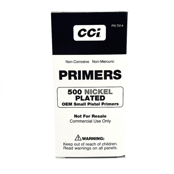 CCI  #500 NICKEL PLATED SMALL PISTOL PRIMERS 5000CT